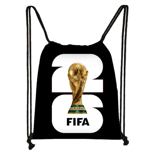 World Cup FIFA Double-Shoulder Drawstring Bag Portable Wear-Resistant Cross-Border Football Factory Direct Sale